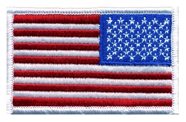 0039 US Flag Patch White Border Reverse