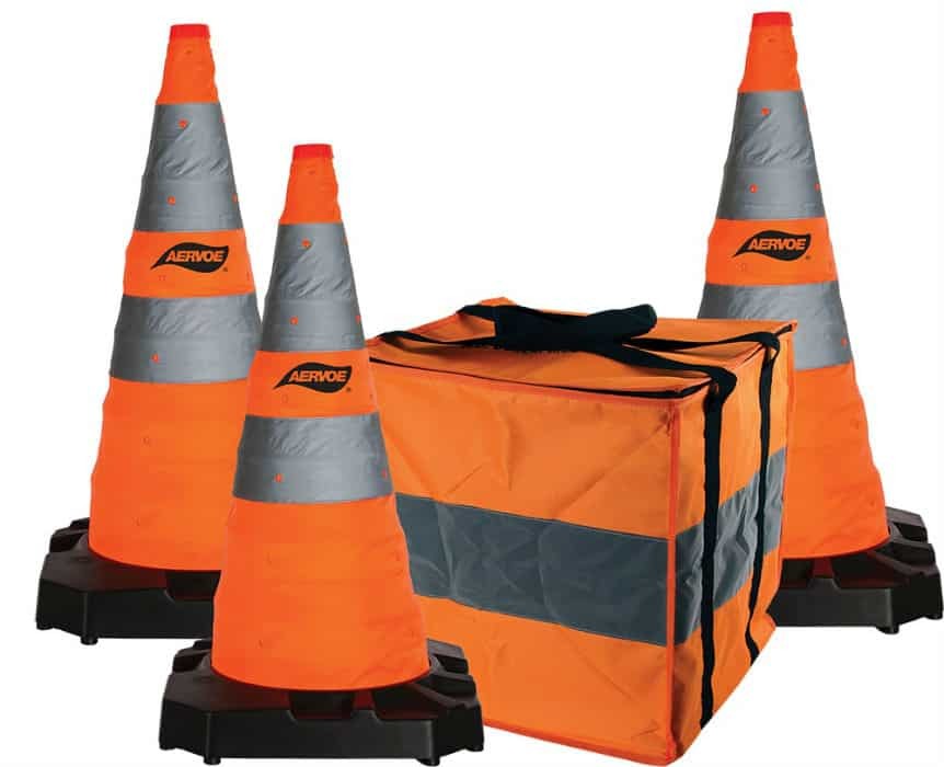 28″ H.D. Collapsible Safety Cone 3-Pack