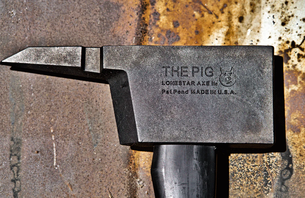 he Pig Axe Notched  Black Handle