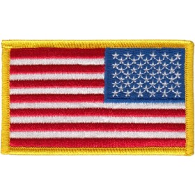 Hero's Pride 0041 US Flag Patch Reverse Gold Border