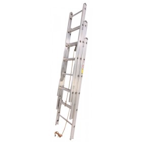 Duo Safety 3 Section Extension Ladders  Solid Beam Aluminum 