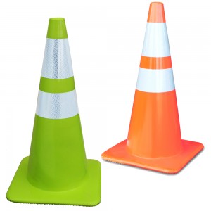 Green & Orange Cones with a 6" & 4" Reflective Collars