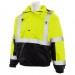 W106 ERB Safety Bomber Jacket  Lime Over Black