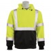 W376B ERB Safety Class 3 Hooded Pullover Sweat Shirt Lime Over Black
