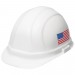 19950 White With American Flag Omega II 6 Point Ratchet