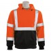 W376B ERB Safety Class 3 Hooded Pullover Sweat Shirt Orange Over Black
